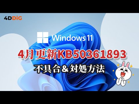 【Windows 11】KB5036893の更新内容と不具合の対処法｜Tenorshare 4DDiG｜2024年4月Windows Update